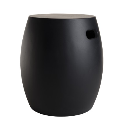 Table d'appoint de jardin ronde HECTOR en béton noir 43x43 cm