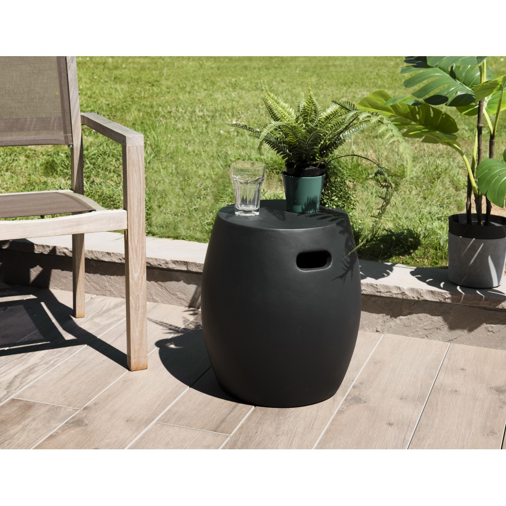Table d'appoint de jardin ronde HECTOR en béton noir 43x43 cm Table d'appoint de jardin ronde HECTOR en béton noir 43x43 cm