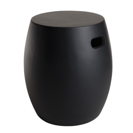 Table d'appoint de jardin ronde HECTOR en béton noir 43x43 cm