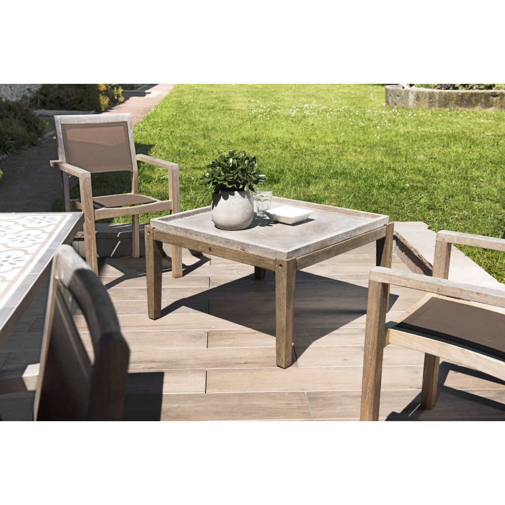 Table basse de jardin carrée HECTOR en béton 83x83 cm Table basse de jardin carrée HECTOR en béton 83x83 cm
