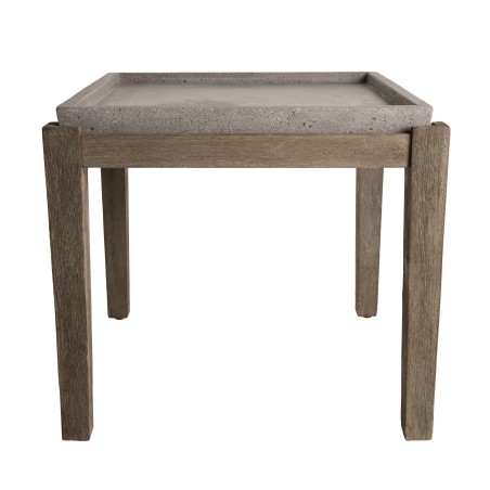 Table d'appoint de jardin HECTOR en béton et bois Acacia