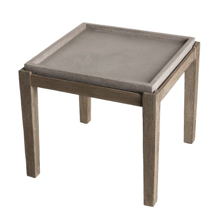 Table d'appoint de jardin HECTOR en béton et bois Acacia