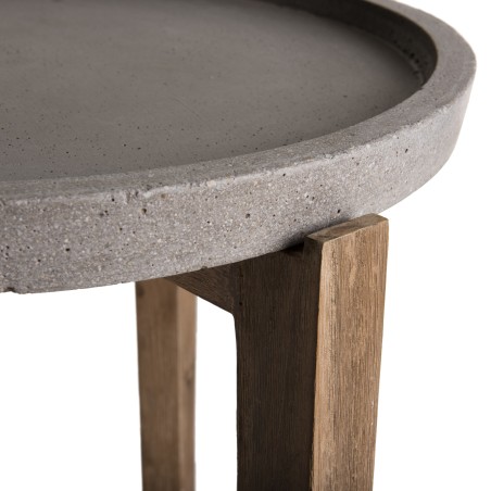 Table d'appoint de jardin ronde HECTOR - Béton 50x50 cm