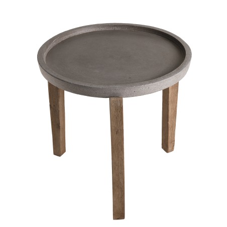 Table d'appoint de jardin ronde HECTOR - Béton 50x50 cm