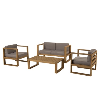 Salon de jardin en bois teck KIM - Meubles de jardin de qualité