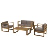 Salon de jardin en bois teck KIM - Meubles de jardin de qualité