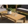 Salon de jardin en bois teck KIM - 1 Canapé 3p., 2 fauteuils, 1 table basse