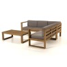 KIM Teak Wood Garden Furniture Set: 5-Seater Corner Sofa & Coffee Table