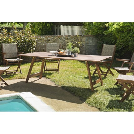 VICTOIRE Rectangular Folding Garden Table 220x90 cm - Outdoor Dining Table
