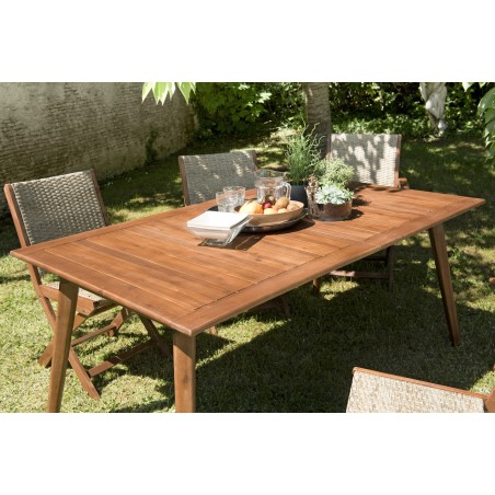 Table de jardin VICTOIRE - Bois Acacia extensible 180/240x100x75 cm