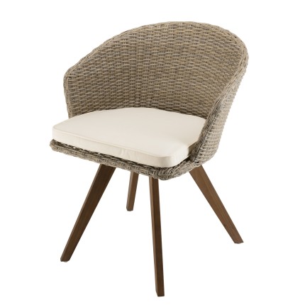 Chaise de jardin VICTOIRE en rotin synthétique - Naturelle