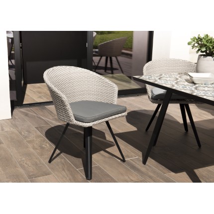 Chaise de jardin VICTOIRE en rotin synthétique gris