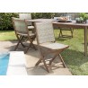VICTOIRE Set of 2 Folding Garden Chairs - Acacia Wood & Rattan