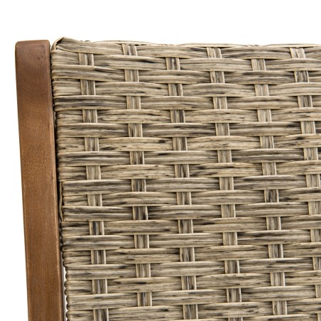 VICK Set of 2 Folding Garden Chairs - Acacia Wood & Rattan