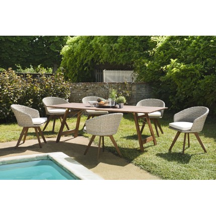 Salon de jardin VICTOIRE en bois acacia 6/8 pers