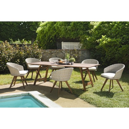 Salon de jardin VICTOIRE en bois acacia 6/8 pers