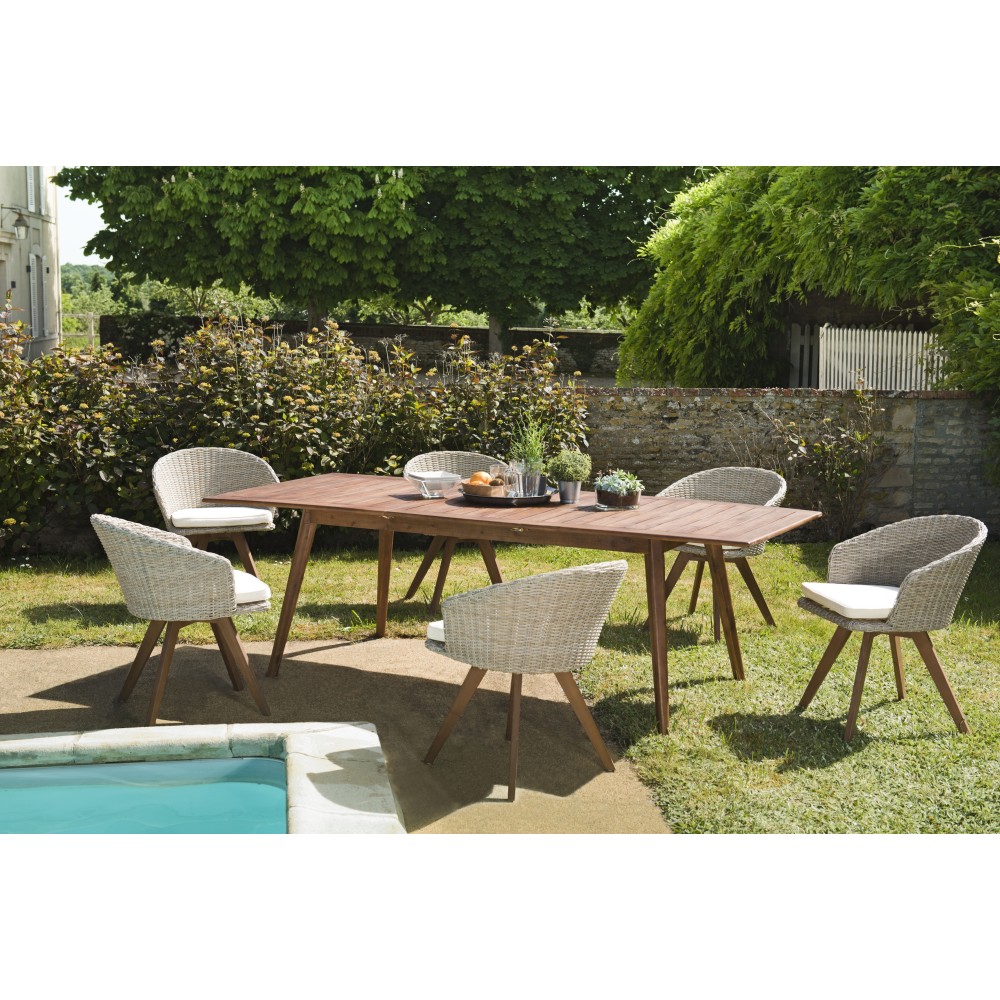 Victoire Wooden Garden Furniture Set for 8/10 People - Extendable Table & Armchairs Victoire Wooden Garden Furniture Set for 8/10 People - Extendable Table & Armchairs
