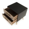 DORRIE - Black Bedside Table with 2 Drawers, Scandi-Style