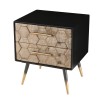 DORRIE - Black Bedside Table with 2 Drawers, Scandi-Style
