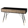 DORRIE Black Console Table with 3 Drawers - Scandi Style