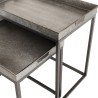 HELENA Set of 2 Nesting Side Tables - Zinc Rectangular Tops