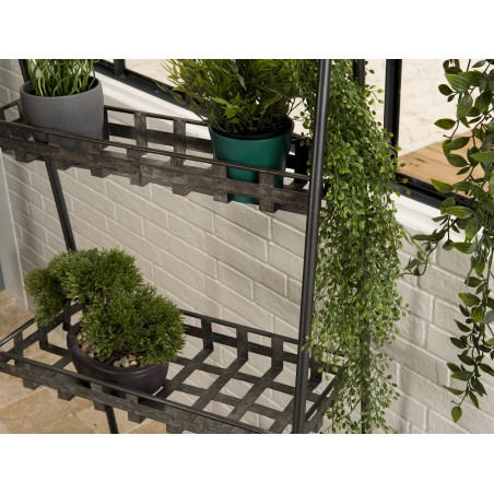 HELENA - Grey Zinc Triangular Shelf | 3 Tier Metal Structure