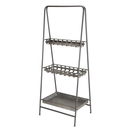 HELENA - Grey Zinc Triangular Shelf | 3 Tier Metal Structure