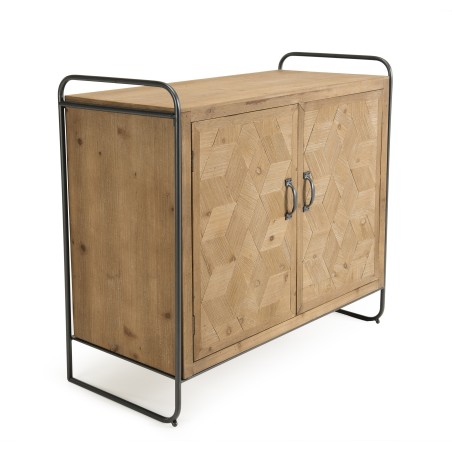 Buffet HELENA - Sapin marqueté pieds métal