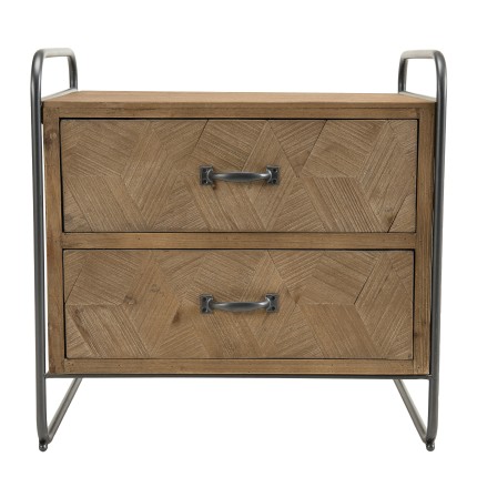 HELENA 2-Drawer Fir Wood Bedside Table