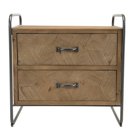 HELENA 2-Drawer Fir Wood Bedside Table