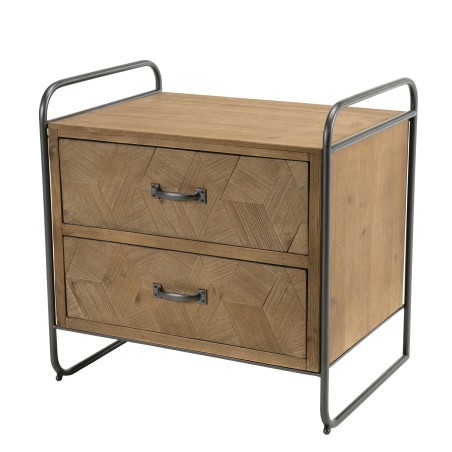 HELENA 2-Drawer Fir Wood Bedside Table