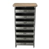 HELENA - 7-Drawer Zinc and Fir Wood Chiffonier