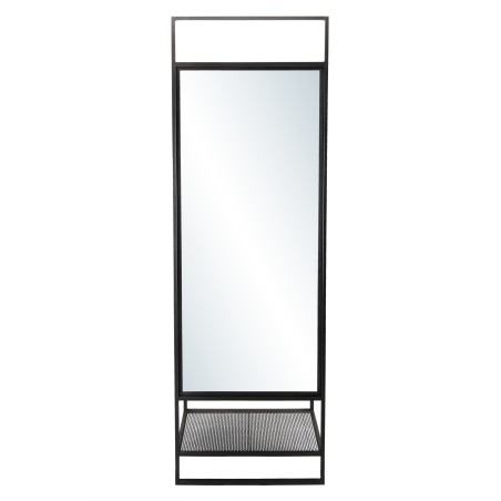 HELENA Black Coat Rack with Mirror - Entryway Furniture