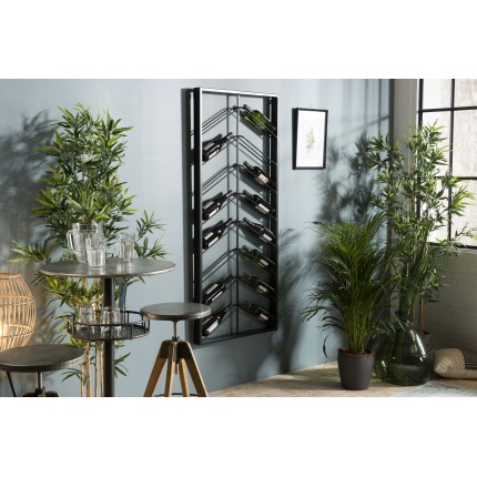 HELENA - 8-Tier Black Metal Wine Rack | Holds 16 Bottles