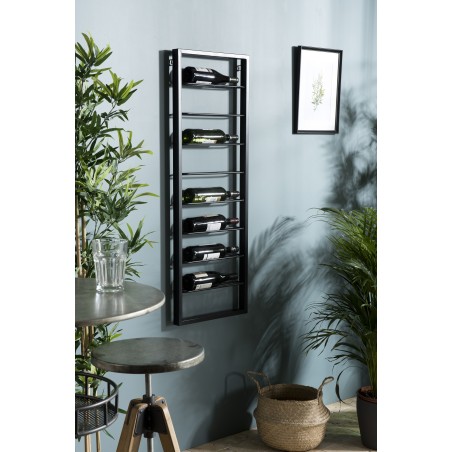 HELENA - 8-Level Black Metal Bottle Rack