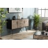 Buffet DORRIE noir 2 portes 3 tiroirs