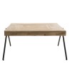 ROMAIN Square Mango Wood Coffee Table with Black Metal Legs