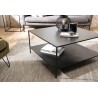 ROMAIN Square Industrial Coffee Table 80x80cm Black Metal