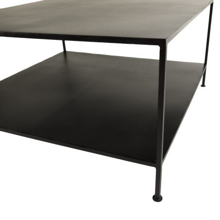 Table basse industrielle carrée ROMAIN 80x80cm métal noir