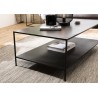 ROMAIN - Rectangular Black Industrial Metal Coffee Table
