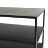ROMAIN Black TV Stand with 2 Industrial Metal Shelves