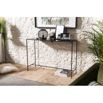Console industrielle rectangulaire noire - ROMAIN