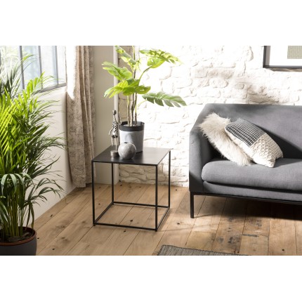 ROMAIN Industrial Square Metal End Table 45x45cm Black