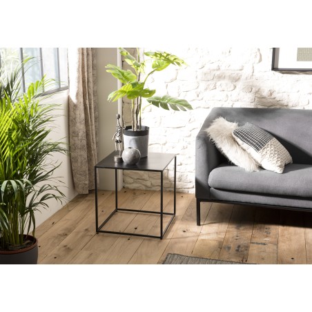 ROMAIN Industrial Square Metal End Table 45x45cm Black