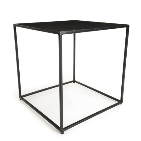 ROMAIN Industrial Square Metal End Table 45x45cm Black