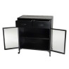 ROMAIN Industrial Black Metal Sideboard - 2 Doors, 2 Drawers