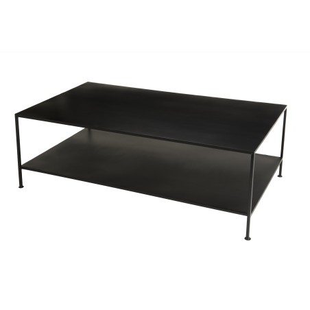 ROMAIN - Rectangular Black Industrial Metal Coffee Table