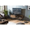 LARA Brown TV Stand with 2 Drawers and 2 Niches | Mindi Wood