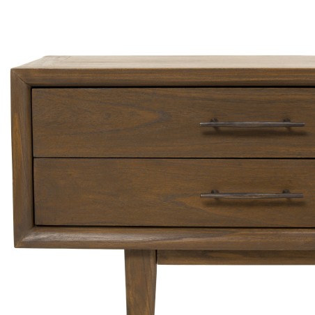 LARA Brown TV Stand with 2 Drawers and 2 Niches | Mindi Wood
