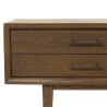 Meuble TV LARA - Bois Mindi Marron 2 tiroirs 2 niches